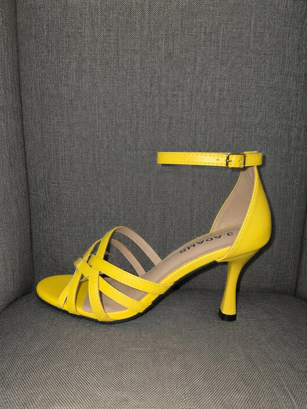 J. ADAMS “JEM” Strappy Heels – Bright Yellow – EU 36 / US 5.5–6 – New in Box